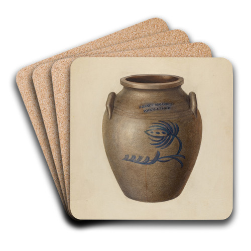 Jar by Charles Caseau Art Drink Coaster set Jar by Charles Caseau Art Drink Coaster set