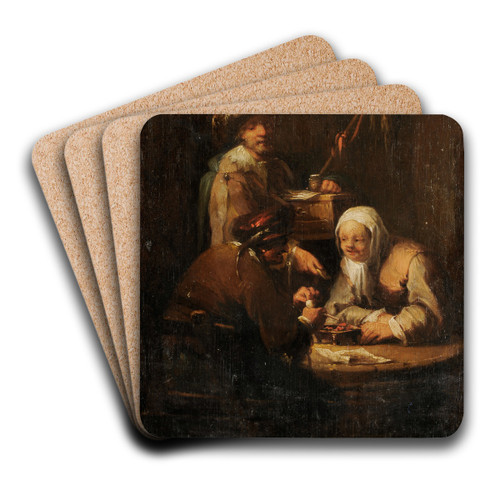 The Rat Poison Peddler by Johann Georg Trautmann Art Drink Coaster set