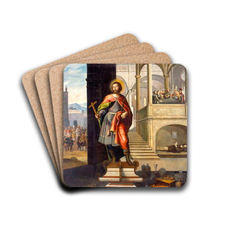 Saint Alexius by Jos Jurez Drink Coasters - set of 4