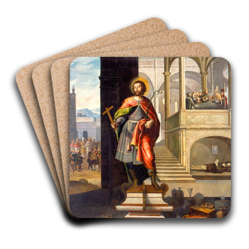 Saint Alexius by Jos Jurez Art Drink Coaster set