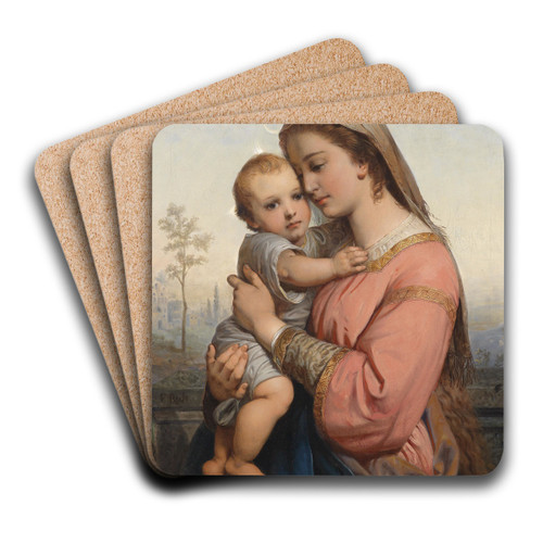Madonna And Child by Franz Russ The Elder Art Drink Coaster set