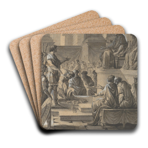 Hannibal Before the Senate in Carthage by Etienne Pierre Adrien Gois Art Drink Coaster set