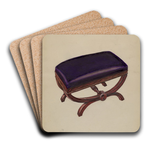 Stool-Living Room by Carl Weiss Art Drink Coaster set