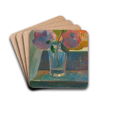 Nature morte, fleurs dans un verre by Meijer Isac de Haan Drink Coasters - set of 4 Nature morte, fleurs dans un verre by Meijer Isac de Haan Drink Coasters - set of 4