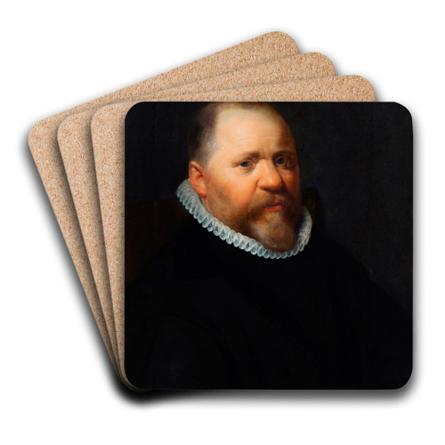 Portrait of a man by Jan Anthonisz van Ravesteyn Art Drink Coaster set