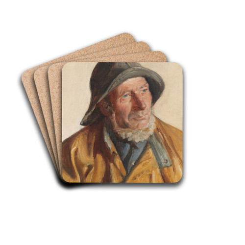 Portrt af en fisker by Michael Ancher Drink Coasters - set of 4