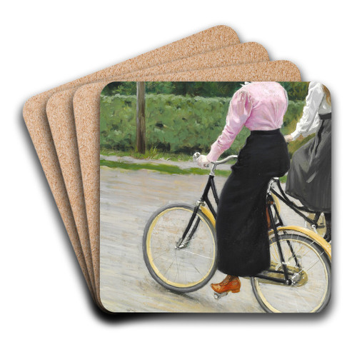 P cykeltur en sommerdag by Paul Fischer Art Drink Coaster set