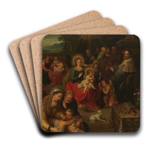 The Holy Kinship by Frans Francken the Younger Art Drink Coaster set