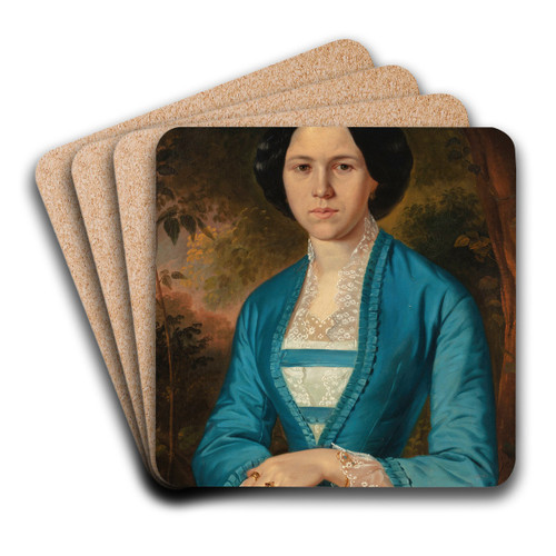 Portrait of a lady by Franciszek Mielnicki Art Drink Coaster set Portrait of a lady by Franciszek Mielnicki Art Drink Coaster set