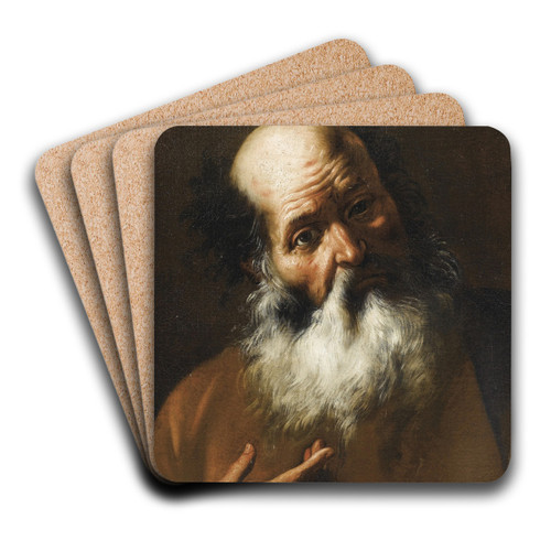 Buste d'homme barbu by Giovanni Battista Beinaschi Art Drink Coaster set