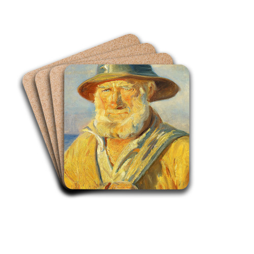 Skagenfisker i aftensol. Studie by Michael Ancher Drink Coasters - set of 4