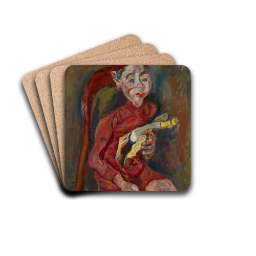 Child with a Toy by Cham Soutine Drink Coasters - set of 4