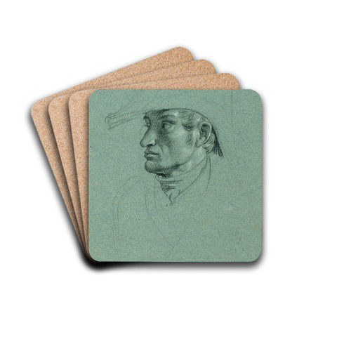 Kopfstudie zu 'Rckkehr des Kaisers Franz aus Pressburg' by Johann Peter Krafft Drink Coasters - set of 4