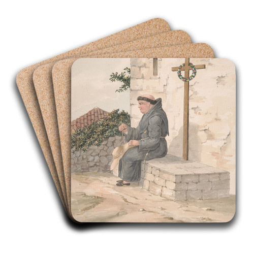 Franciscan Friar by Alfred Diston Art Drink Coaster set