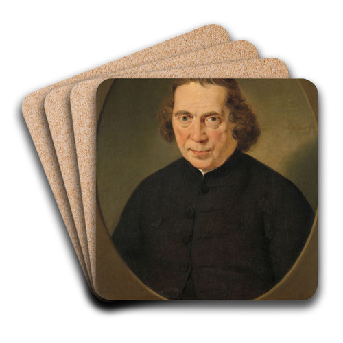 Portrait of Jan Nieuwenhuyzen by Adriaan de Lelie Art Drink Coaster set