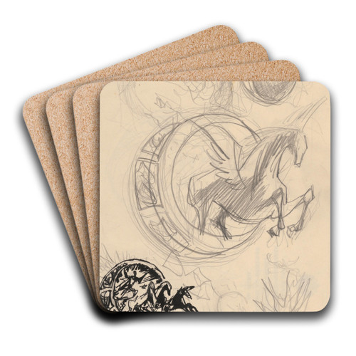 Pegas by Jn Novk Art Drink Coaster set