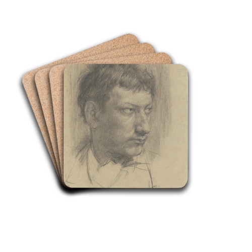 Self-portrait by Wilhelm Altheim Drink Coasters - set of 4