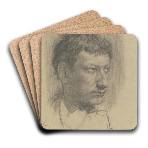 Self-portrait by Wilhelm Altheim Art Drink Coaster set