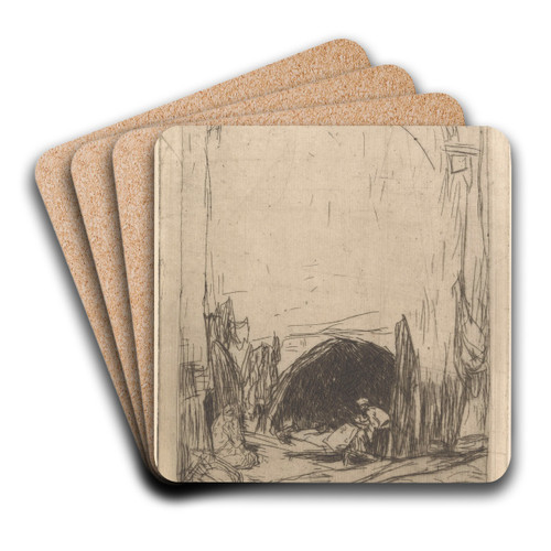 Bazaar in Constantinopel by Marius Bauer Art Drink Coaster set