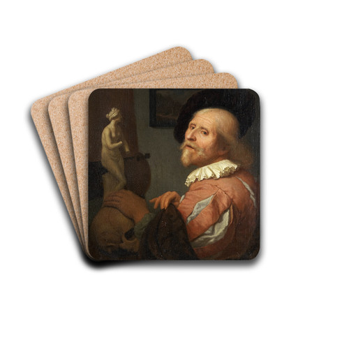 Portrait of an Artist in His Studio by Godfried Schalcken Drink Coasters - set of 4