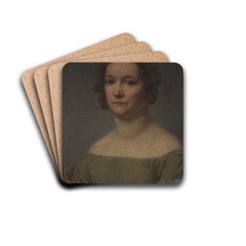 Portrait of Karolina Schultz by Franciszek Ksawery Lampi Drink Coasters - set of 4 Portrait of Karolina Schultz by Franciszek Ksawery Lampi Drink Coasters - set of 4
