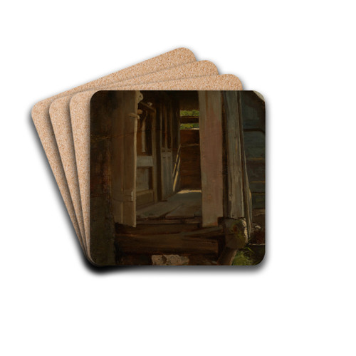 Eingang in ein Schwarzwaldhaus by Hans Thoma Drink Coasters - set of 4