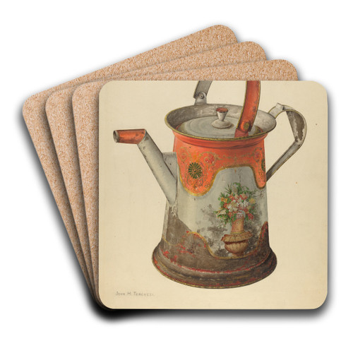 Toleware Water Can by John H. Tercuzzi Art Drink Coaster set Toleware Water Can by John H. Tercuzzi Art Drink Coaster set