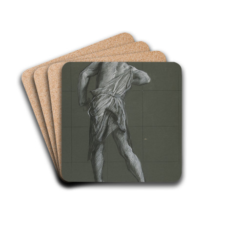 Figure study for 'The Spirit of Vulcan, Genius of the Workers in Iron and Steel,' lunette in the rotunda of the Pennsylvania State Capitol atHarrisburg by Edwin Austin Abbey Drink Coasters - set of 4