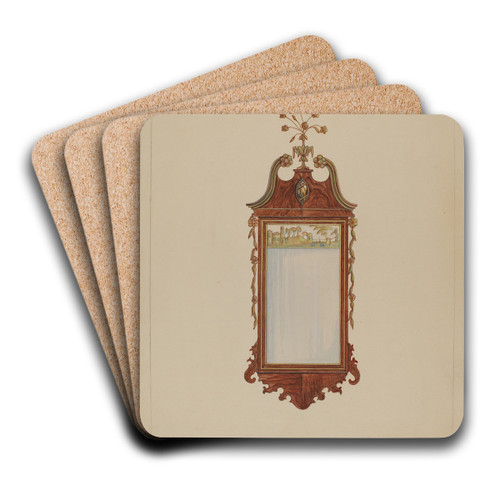 Hepplewhite Mirror by Nicholas Gorid Art Drink Coaster set