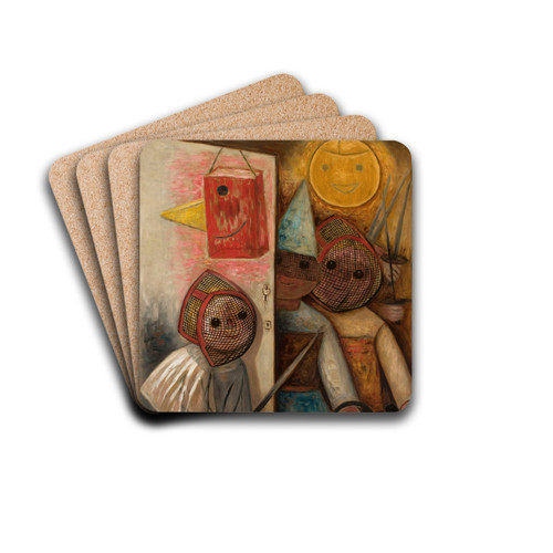 Swordsmen by Tadeusz Makowski Drink Coasters - set of 4 Swordsmen by Tadeusz Makowski Drink Coasters - set of 4