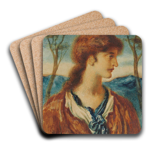 Study Of A Youth by Simeon Solomon Art Drink Coaster set