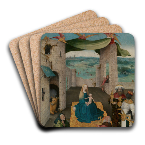 The Adoration of the Magi by Hieronymus Bosch Art Drink Coaster set