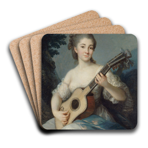Portrait de Marie-Louise-Adlade-Jacquette de Robien, vicomtesse de Mirabeau by Elisabeth Louise Vige Le Brun Art Drink Coaster set Portrait de Marie-Louise-Adlade-Jacquette de Robien, vicomtesse de Mirabeau by Elisabeth Louise Vige Le Brun Art Drink Coaster set