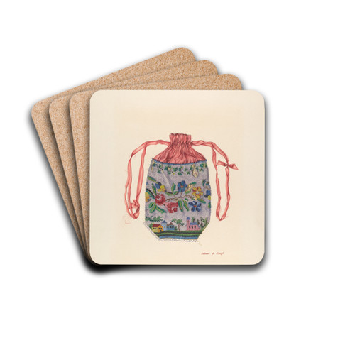 Beaded Bag by Dolores Haupt Drink Coasters - set of 4 Beaded Bag by Dolores Haupt Drink Coasters - set of 4