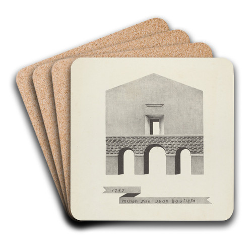 Mision San Juan Bautista by James Jones Art Drink Coaster set