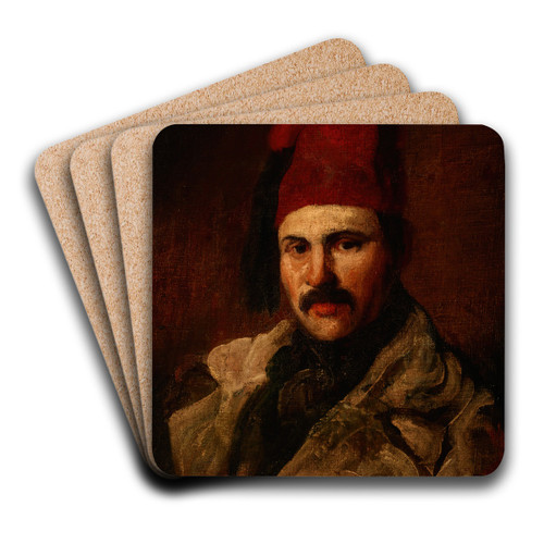 Portrait of Maksymilian Oborski Wearing a Fez by Piotr Michaowski Art Drink Coaster set Portrait of Maksymilian Oborski Wearing a Fez by Piotr Michaowski Art Drink Coaster set