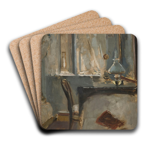 Study of the Interior of the Artists Studio in Krakow by Olga Boznanska Art Drink Coaster set