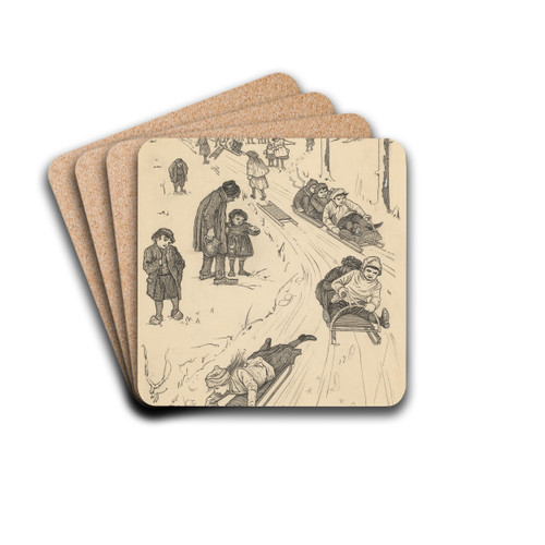 Sleende kinderen by Willem Pothast Drink Coasters - set of 4