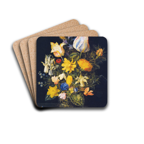 Still Life With Bouquet Of Flowers by Jan Brueghel The Elder Workshop Drink Coasters - set of 4