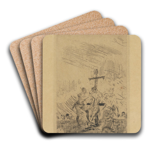 De gevilde by James Ensor Art Drink Coaster set