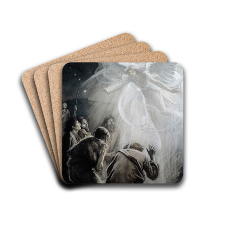 Revelation Of Angels To Shepherds by Albert Edelfelt Drink Coasters - set of 4 Revelation Of Angels To Shepherds by Albert Edelfelt Drink Coasters - set of 4
