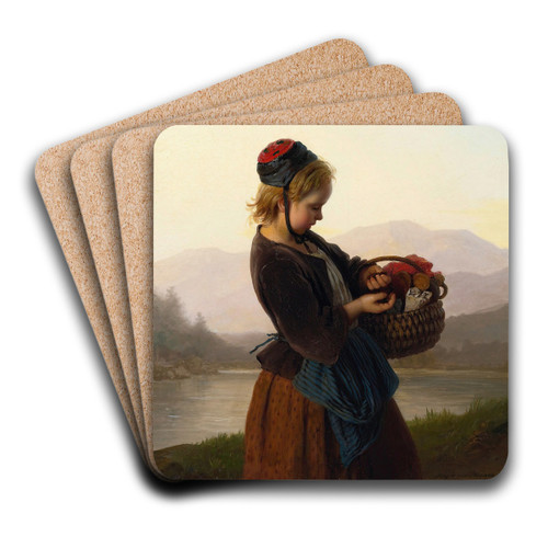 Counting Change by Johann Georg Meyer von Bremen Art Drink Coaster set