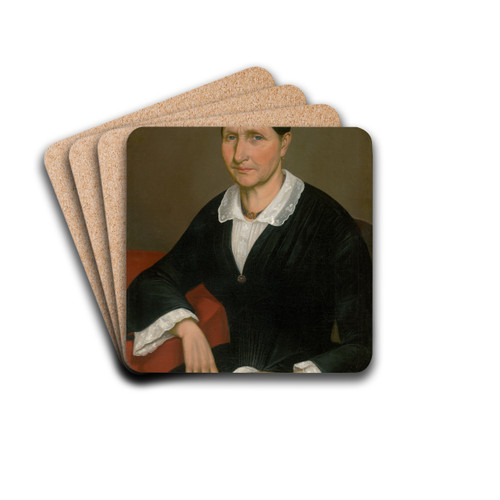 Portrait of an elderly lady by Peter Michal Boh Drink Coasters - set of 4 Portrait of an elderly lady by Peter Michal Boh Drink Coasters - set of 4