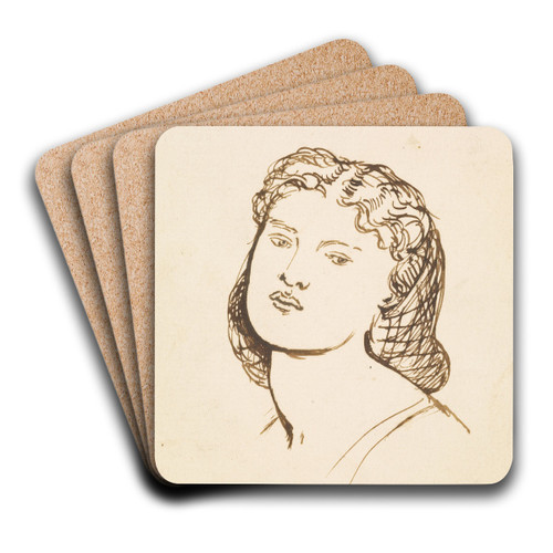 Portrait of Fanny Cornforth by Dante Gabriel Rossetti Art Drink Coaster set