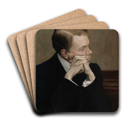 The Artist Fahle Basilier by Hugo Simberg Art Drink Coaster set