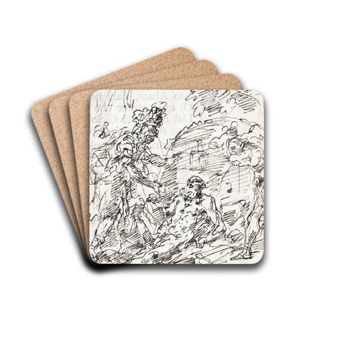 Alexander and Diogenes by Francesco Fontebasso Drink Coasters - set of 4 Alexander and Diogenes by Francesco Fontebasso Drink Coasters - set of 4