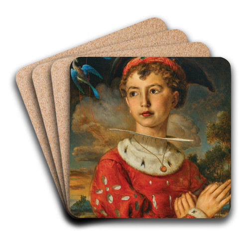 Portrait of His Son Moritz as a Page Boy by Johann Baptist Reiter Art Drink Coaster set