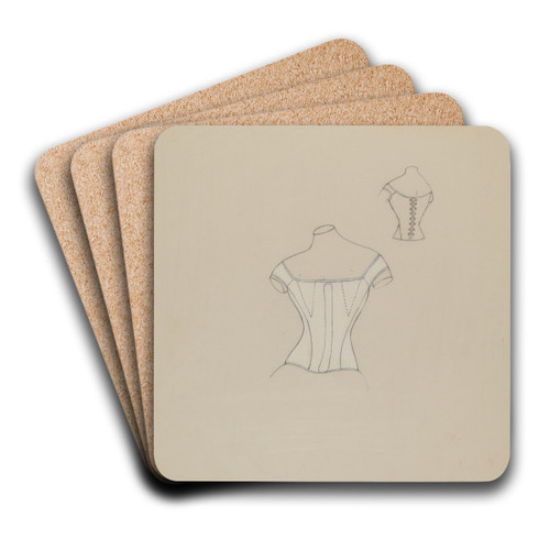 Corset by Mae Szilvasy Art Drink Coaster set