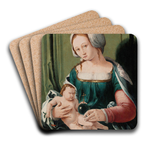 Virgin and Child by Lucas Van Leyden Art Drink Coaster set Virgin and Child by Lucas Van Leyden Art Drink Coaster set