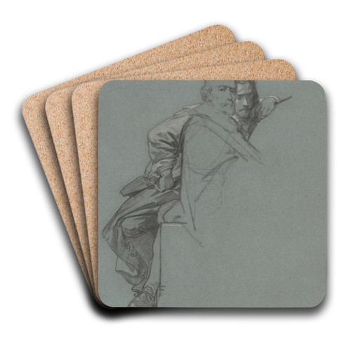 The Sculptors Johannes van Mildert and Lucas Faydherbe by Nicaise De Keyser Art Drink Coaster set